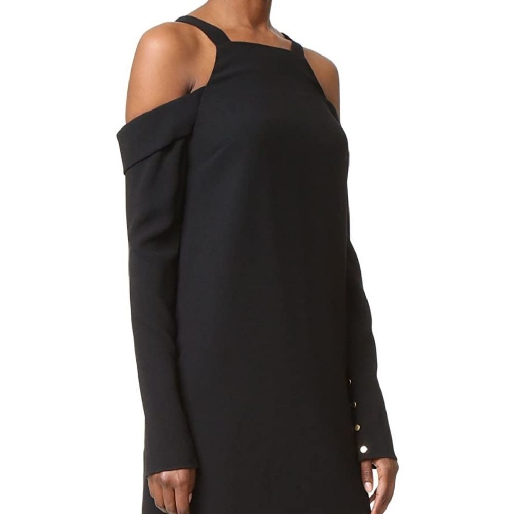 Tibi Off the Shoulder Halter Dress, black, NWOT
